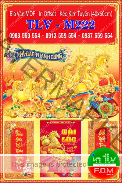 Bìa ép kim Xuân thịnh vượng