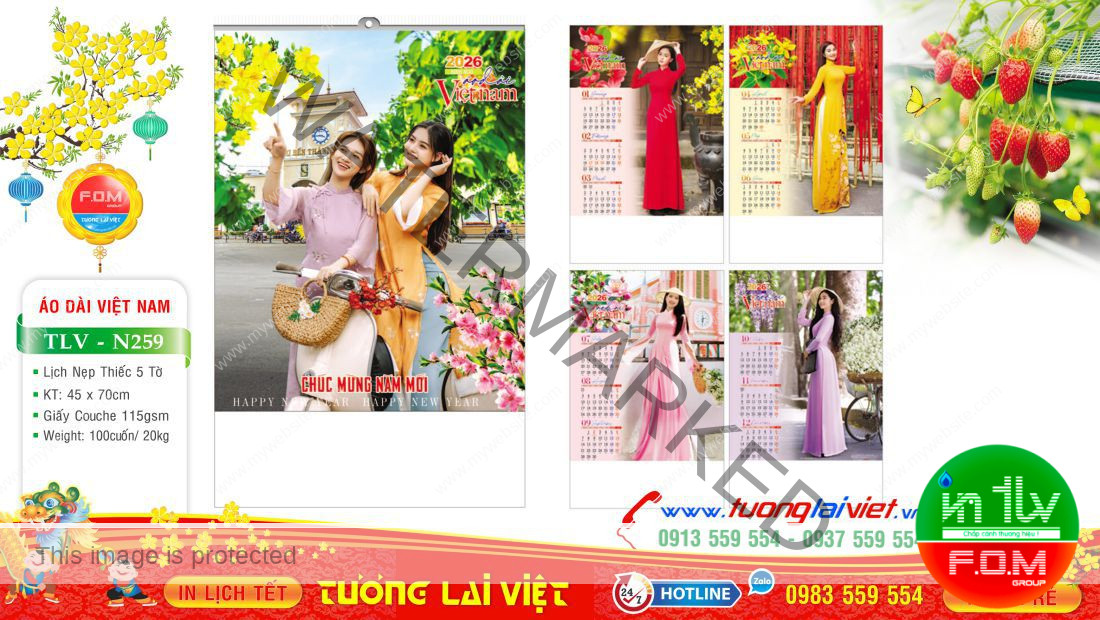 Lịch 5 tờ Dáng việt