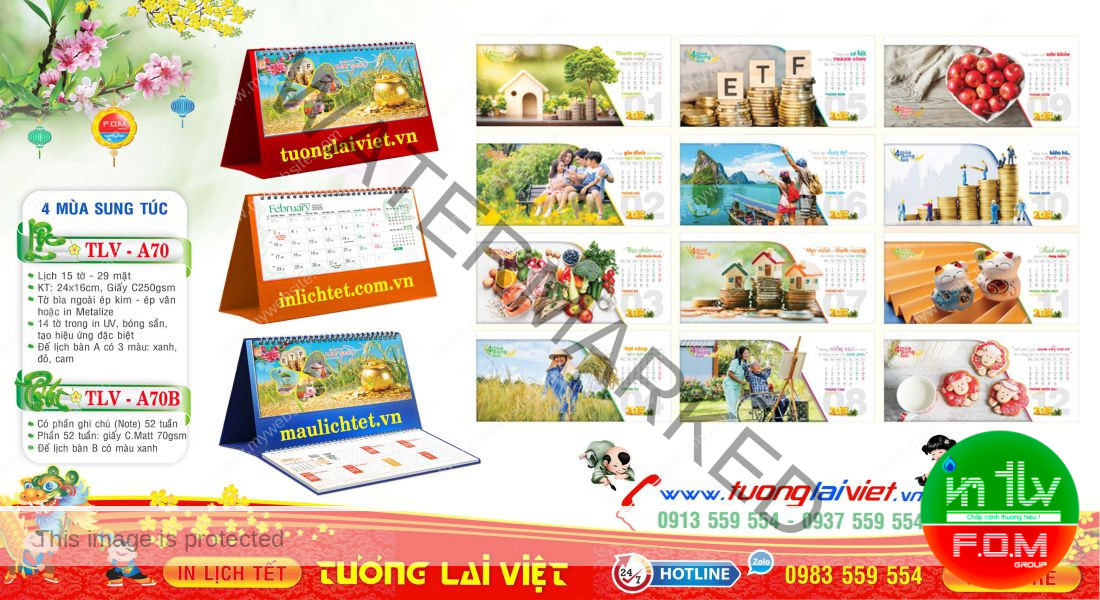 Lịch Để Bàn 15 Tờ