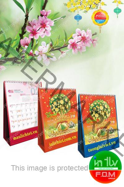 Lịch Bàn Đứng Xuân Tài Lộc