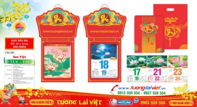 Mẫu Lịch Bloc Hoa Sen