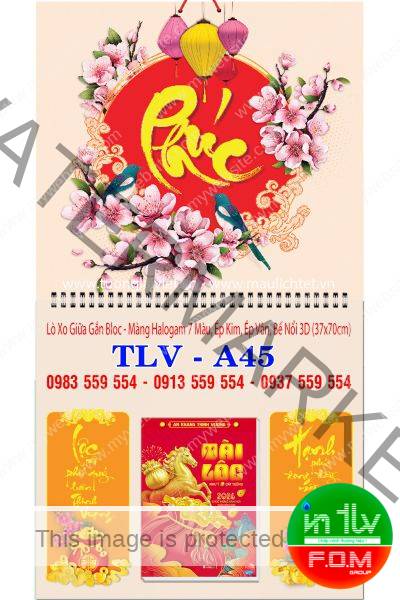 Lịch lò xo giữa bloc Phúc vàng