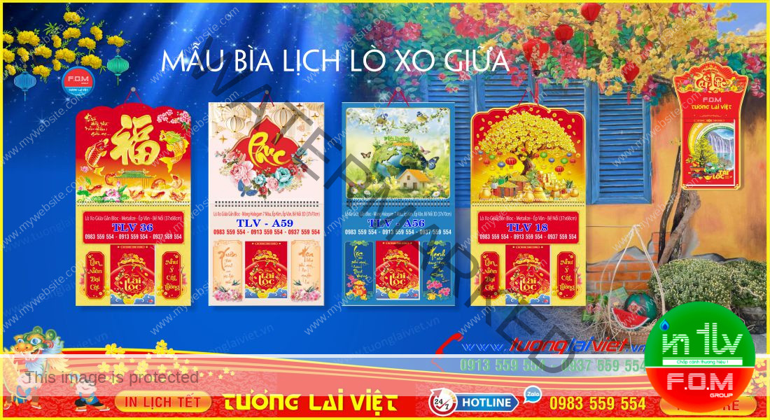 Mẫu Bìa Lịch Bloc Lò Xo Giữa